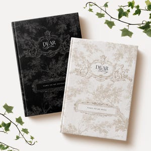 Custom Wedding Vow Books His And Her Vow Books Custom Elegant Wedding Keepsake French Toile De Jouy Vow Books Bride and Groom Gift