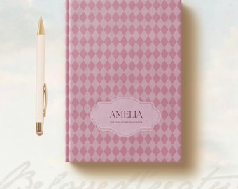 Letters To My Daughter Journal Personalized Custom Name Journal Gift For Daughter From Dad Harlequin Diamond Dusty Rose Classic