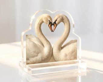 Swan Acrylic Standee Romantic Decor Wedding Gift Anniversary Gift Elegant Love Decor Desk Shelf Decor Gift for Her