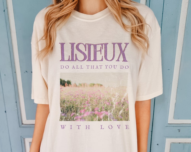 St. Thérèse of Lisieux T-Shirt Saint Shirt 100% Cotton Catholic Gifts Catholic Shirt Cozy Tee image 6