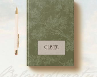 Letters To My Son Journal Personalized Keepsake Custom Name Notebook Gift From Mom Or Dad Timeless French Toile Sage Green Birthday Letters