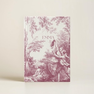 Rosa Französisch Toile Notizbuch Vintage Französisch Ästhetik Journal Personalisiertes Namensbuch für Cottagecore Coquette Geschenk für Bestie Geschenk für Freund