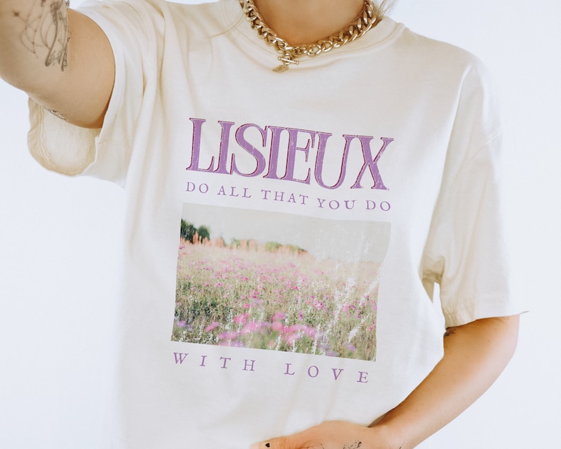 St. Thérèse of Lisieux T-Shirt Saint Shirt 100% Cotton Catholic Gifts Catholic Shirt Cozy Tee image 7