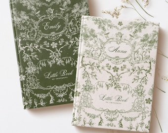 Gepersonaliseerde notitieboek Aangepast dagboek Gepersonaliseerde dagboek 2025 Gepersonaliseerd cadeau voor haar Vintage Cottagecore Coquette aangepast verjaardagscadeau