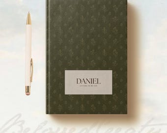Letters To My Son Personalized Journal As I Watch You Grow Keepsake Book Custom Name Gift From Mom Classic Botanical Wildflower Olive Green