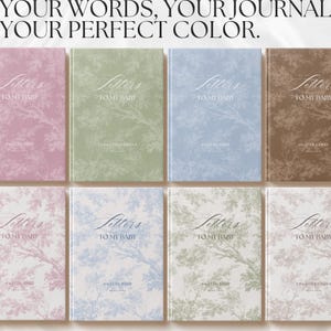 May include: Eight different coloured journals with a floral pattern and the text "Letters to my baby" on the front cover.