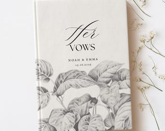 Custom Wedding Vows Book - His and Hers Personalized Vow Journals - Bride and Groom Ceremony Keepsake - Elegant Wedding Gift