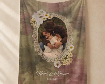 Couple Photo Throw, Minky Blanket, Mr and Mrs Gift, For Boyfriend, Wedding Keepsake, Bridal Shower, Just Married, Engagement Gifts