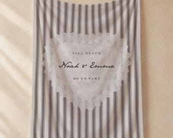 Halloween Couple Name Blanket, Personalized Throw, Wedding Photo Gift, Bride and Groom, For Boyfriend, Engagement Gifts