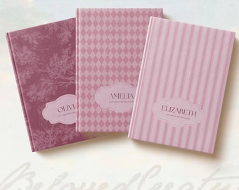 Letters To My Daughter Journal, Aesthetic Pink Pattern Collection, French Toile, Harlequin, French Country, Charming Stripes