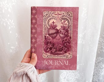Sacred Heart of Jesus & Immaculate Heart of Mary Journal, Catholic Gift, Confirmation or First Communion Notebook, Unique Christian Diary