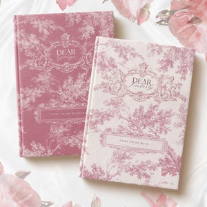 French Toile De Jouy Vow Books Custom His And Her Vow Books Elegant Wedding Keepsake Personalized Wedding Gift For Bride and Groom Present