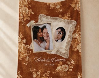 Couple Blanket, Cozy Throw, Gift for Husband, Bride and Groom, Wedding Keepsake, Bridal Shower, Just Married, Engagement Gifts, Ms Mrs