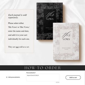 French Toile De Jouy Vow Books Custom His And Her Vow Books Elegant Wedding Keepsake Personalized Romantic Wedding Ceremony Gift image 8