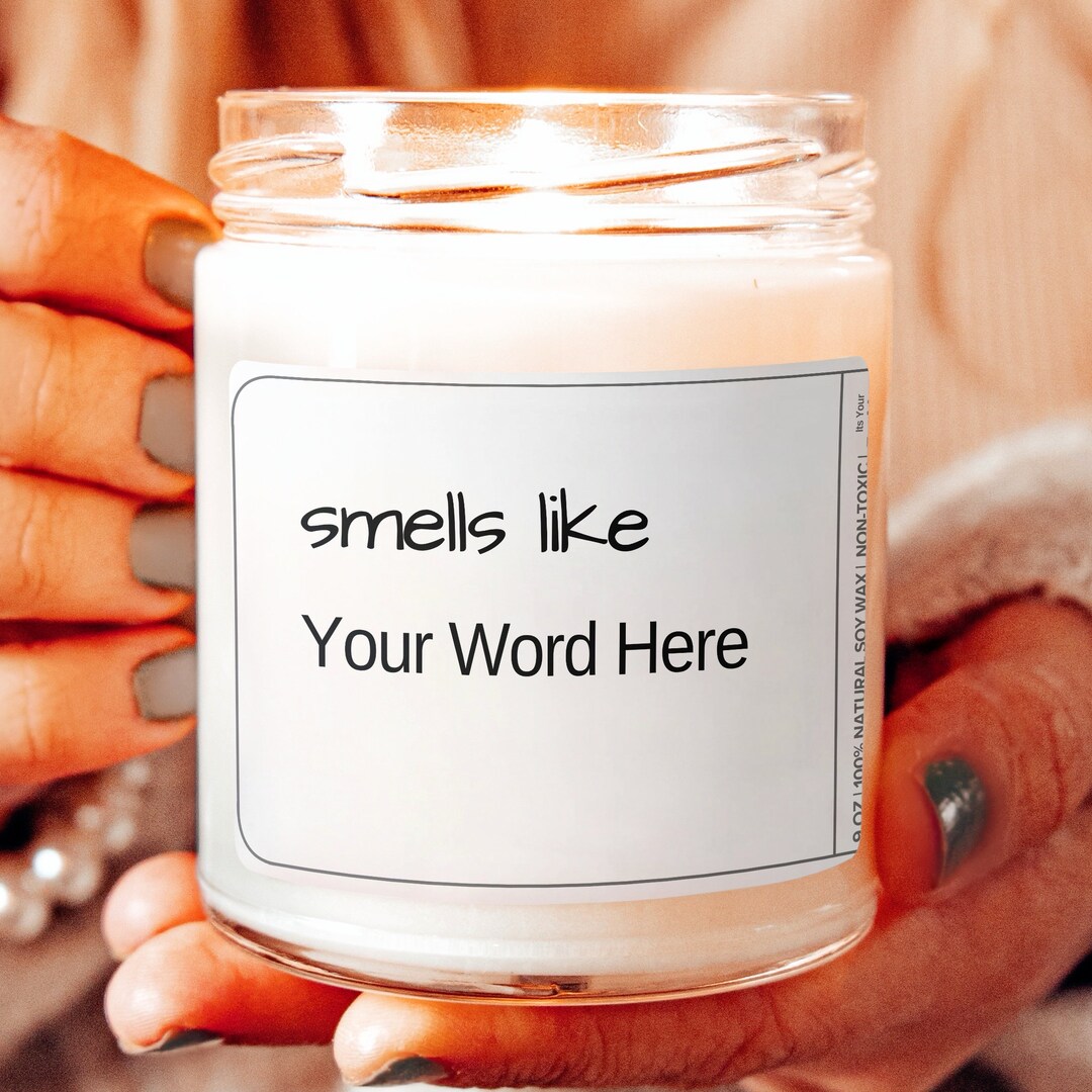 Custom Text White Smells Like Candle Funny Gift for Husband Wife Gift