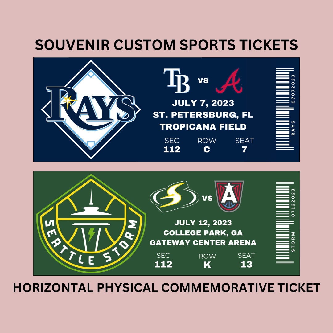 Horizontal Souvenir Sports Game Ticket Physical Etsy