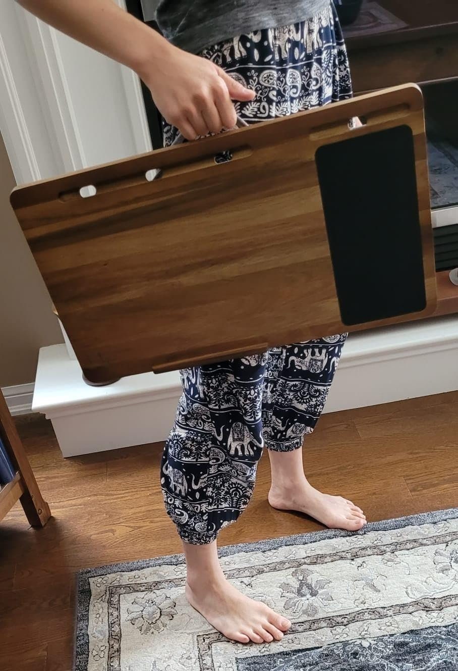 Lap desk laptop lap desk with cushion made with real wood acacia wood