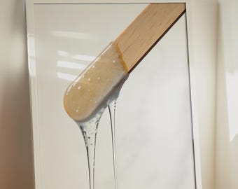 Wachs Künstler Fotografie Wandkunst, klares Sugaring Wachs Poster, Kosmetikerin Beauty Salon Small Business Art Print, ästhetisches Wellness Dekor