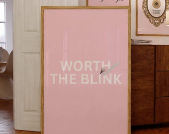 Lash Künstlerplakat, Worth The Blink Wandkunst, Kosmetikerin Schönheitssalon Small Business Kunstdruck, minimalistisches ästhetisches Dekor