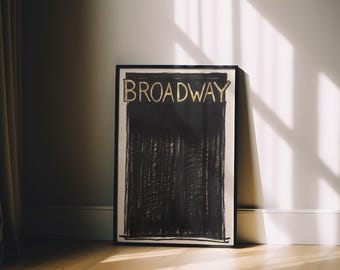 Broadway Kunstdruck, Performer Hand gezeichnete Malerei Wandkunst, New York Musical Theater Skizze Studentenwohnheim Zimmer Poster, schwarze Theater Haus Dekoration
