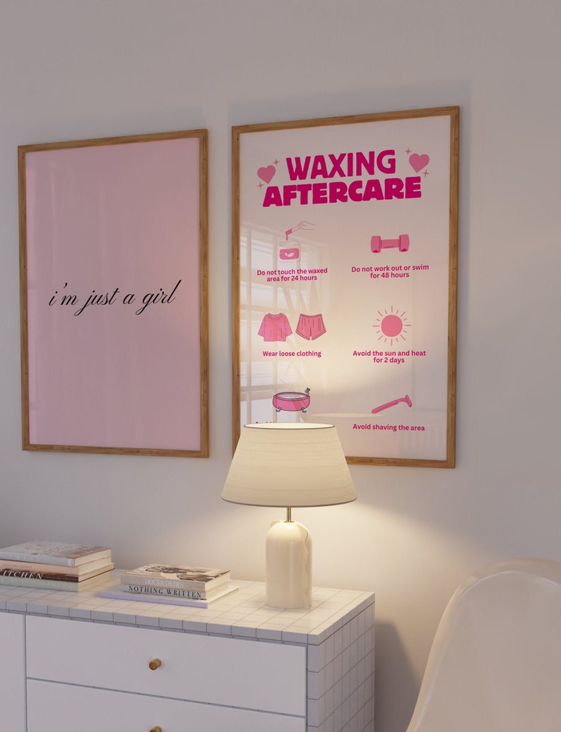 Waxing Aftercare Instructions Poster, Esthetician Beauty Salon Wall Art