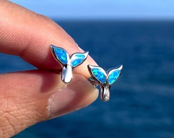 Ciondolo Coda Di Balena Chinatown Con Opale Blu Fuoco - Argento, Senza Catena