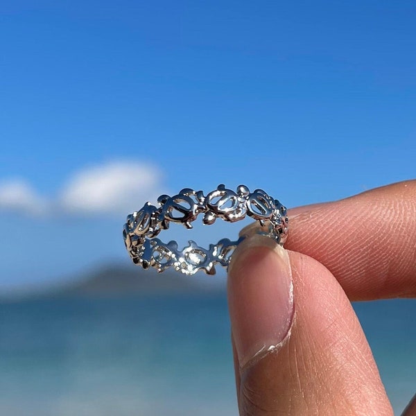 Silver Turtle Band Ring, Gift under 10, Gift for Her Stackable Ring- Silver Color