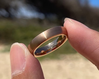 Bronze Tungsten Ring - 4mm Classic Comfort Fit Band, Men’s Wedding Ring, Minimalist Jewelry, Gift for Him, Kaho'olawe Tungsten Collection