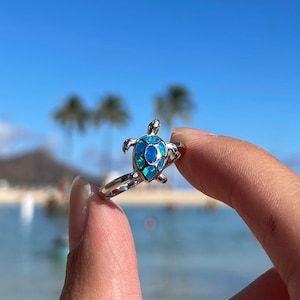 Blue fire opal turtle ring 2025