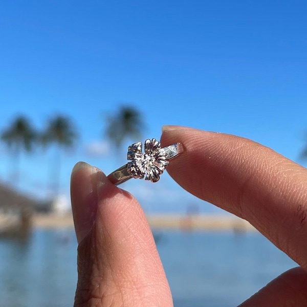 Hibiscus Flower Toe Ring, Toering, 925 Sterling Silver, Fully Adjustable Ring, Free Size, Hawaiian Style Jewelry Gift, Hypoallergenic