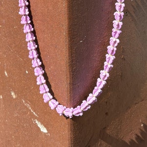 Handmade Purple Crown Flower Lei, Hawaiian Jewelry, Welcome Lei, Homecoming Gift, Graduation Gift