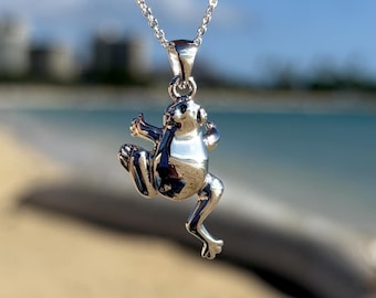 Frog Necklace - Silver Necklace, Hypoallergenic, Nature-Inspired Jewelry, Perfect Gift for Her, Lucky Frog