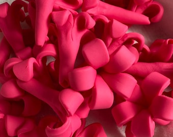 Shocking Pink Puakenikeni Clay Flowers, Pink Flowers, Flowers Jewelry Making, DIY Flowers, Handmade Impact Resistant, Waterproof, Car Lei