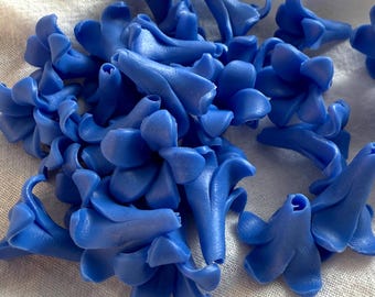 Dark Blue Puakenikeni Clay Flowers - Small 20mm Hawaiian Floral Supplies for Jewelry Making