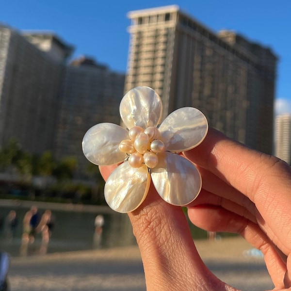 White Shell Pearl Ring, Mother of Pearl Ring, Shell Pearl Statement Ring, Stainless Steel Green Jade, Red Coral, White Pearl, Gift for Her