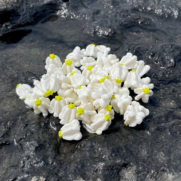 White Crown Flowers Clay Dahlia Crown Flower for Jewelry Making, Garland Flowers, DIY Jewelry Making Supplies, Jewelry Beads Supply