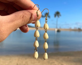 Gold 4 Pikake Earrings Gold 4 Pikake Dangle Earrings Hamilton Gold Jewelry Earrings Gift for Her