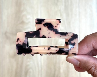 Tortoise Hair Clip / Tortoise Acetate Rectangle Hair Clip - 2 Colors