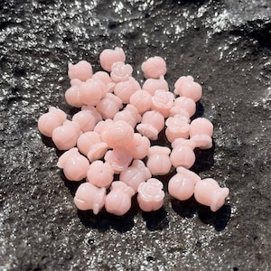 100 pcs Crown Flower Beads - Light Crown Flowers, Loose Beads for DIY Jewelry Making, Hawaiian Coral Tulip Beads