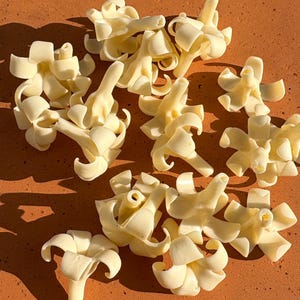 Puakenikeni Clay Flowers, Natural Color Flowers, Handcrafted Flowers for For Lei Making, Life-like Flowers, Hana Flowers Collection, Car Lei