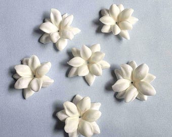 Blooming Pikake Flowers, White Flowers, Stemless Handcrafted Flowers For Lei Making, Life-like Flowers, Car Lei, Hana Flowers