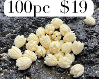 100 Stück Pikake Perlen Zusammengesetzte Lose Perlen DIY Schmuckherstellung Zubehör Hawaiianische Korallen Perle Tulpe 8mm 10mm 12mm