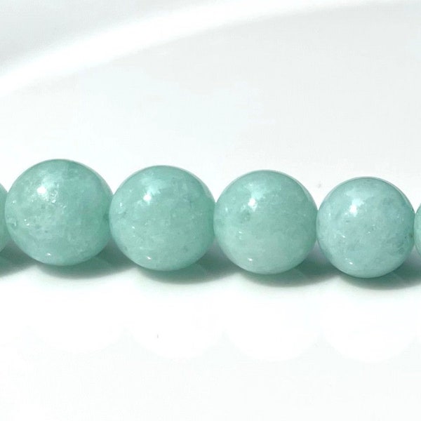 Teal Green Blue Jade Beads Smooth Round Loose Natural Gemstone Round Loose Beads Bulk Lot Options