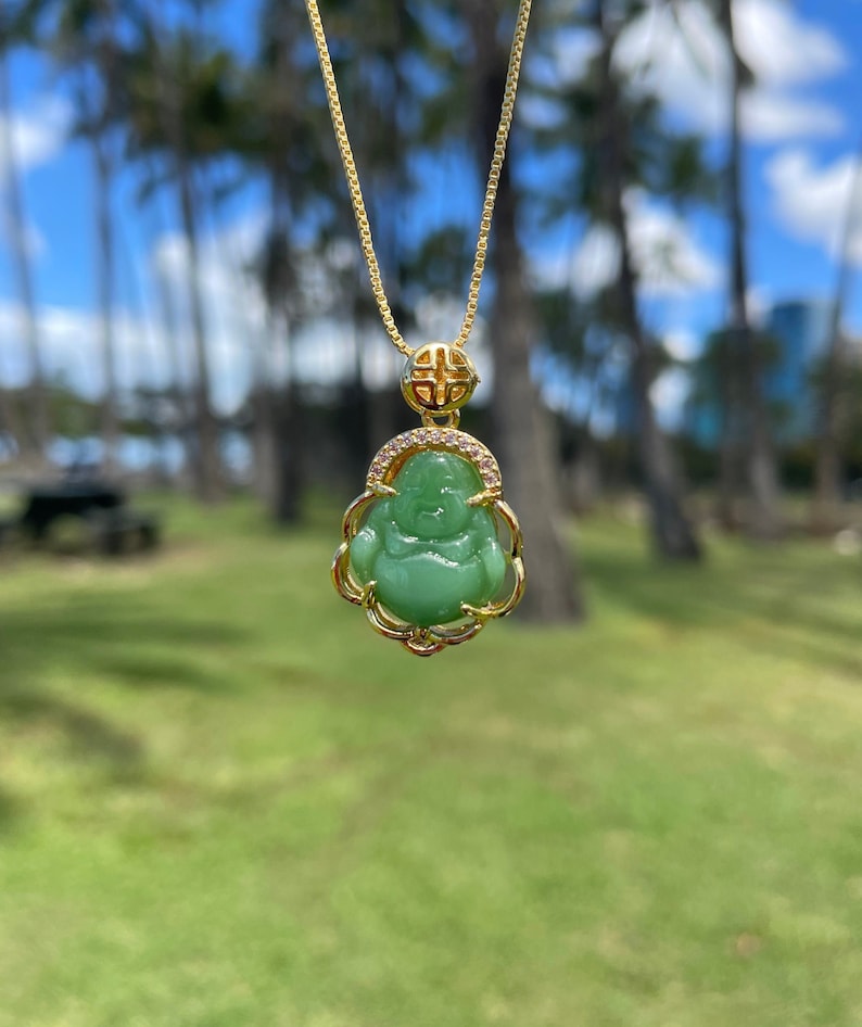 Jade Buddha Necklace, Dainty Buddha, Perfect Gift for Mindfulness and