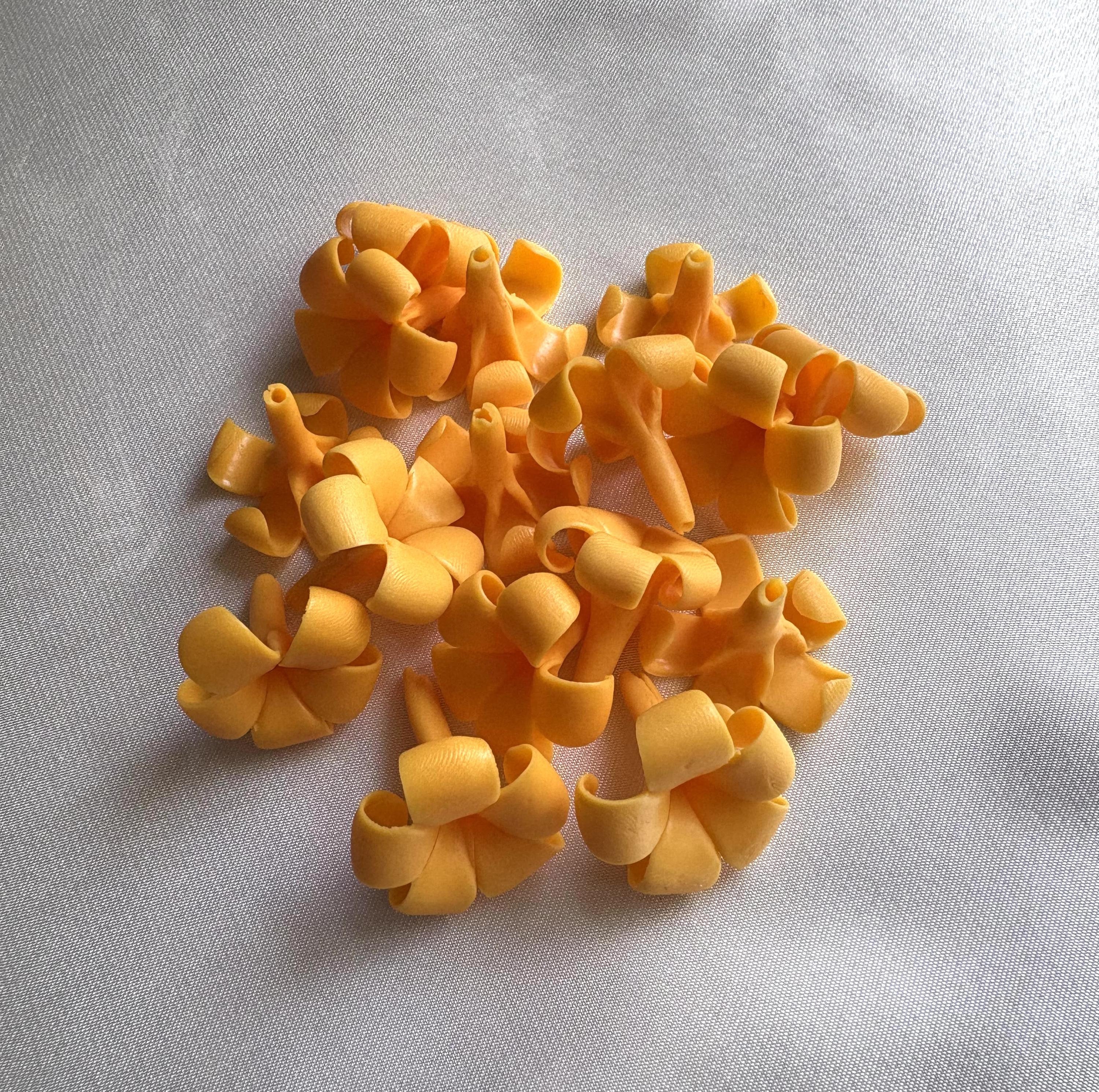 Orange-yellow Puakenikeni Clay Flowers, Orange-yellow