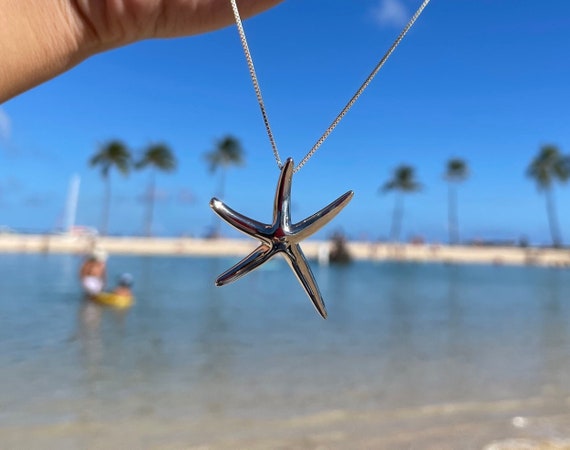 Starfish Necklace, Necklace with 18" Box Chain, Minimalist Starfish Island Inspired Jewelry, Gift for Her