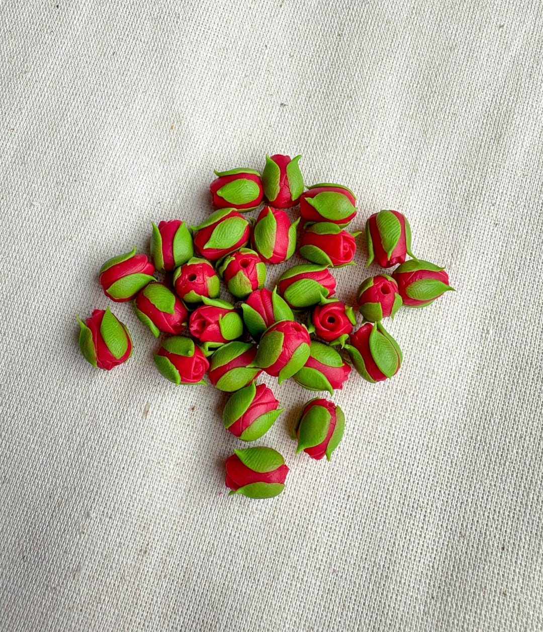 Red Clay Roses Red Rose Clay Flowers, Rose Flowers for Jewelry Making, DIY Flowers ...