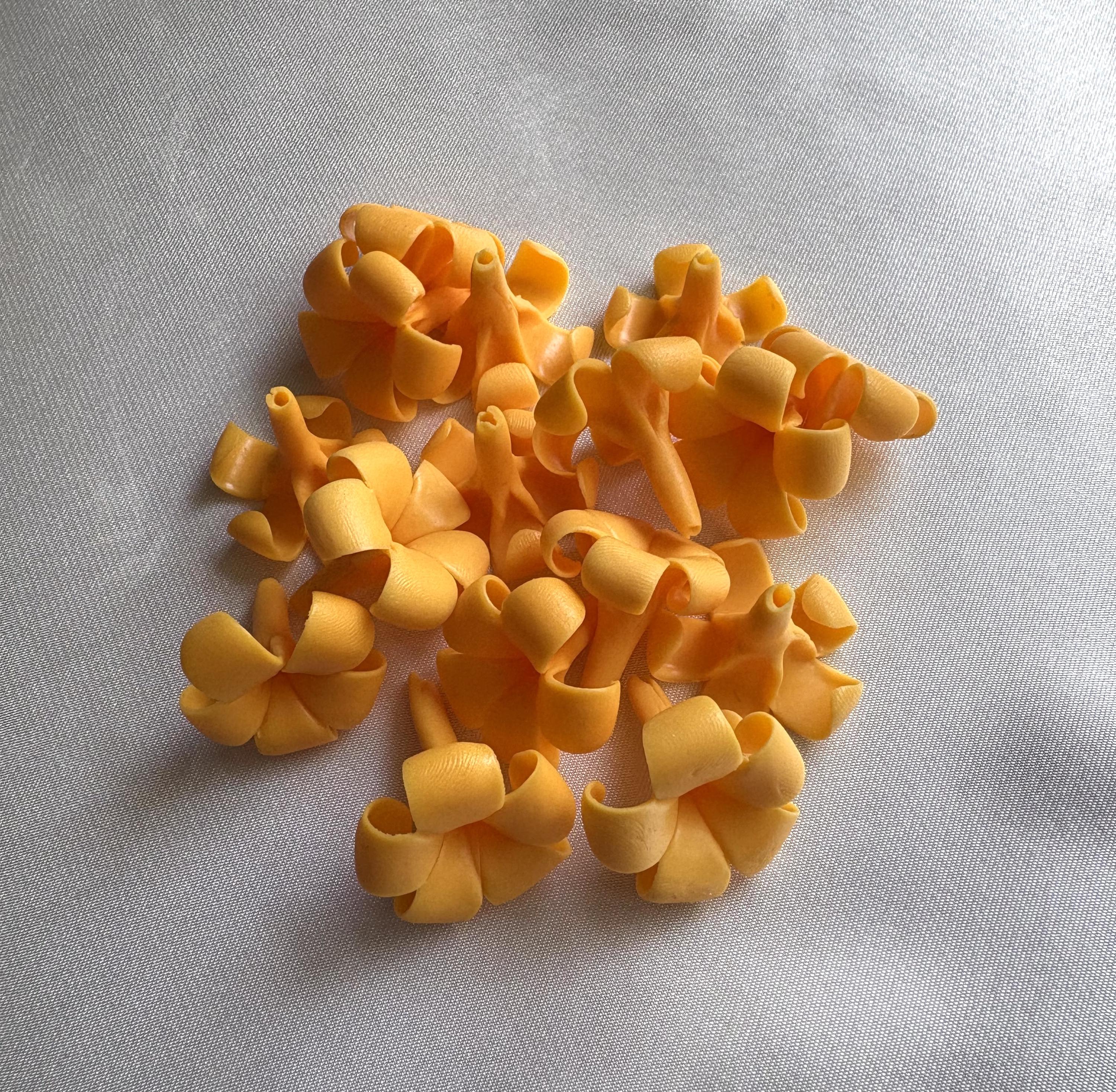 Orange-yellow Puakenikeni Clay Flowers, Orange-yellow
