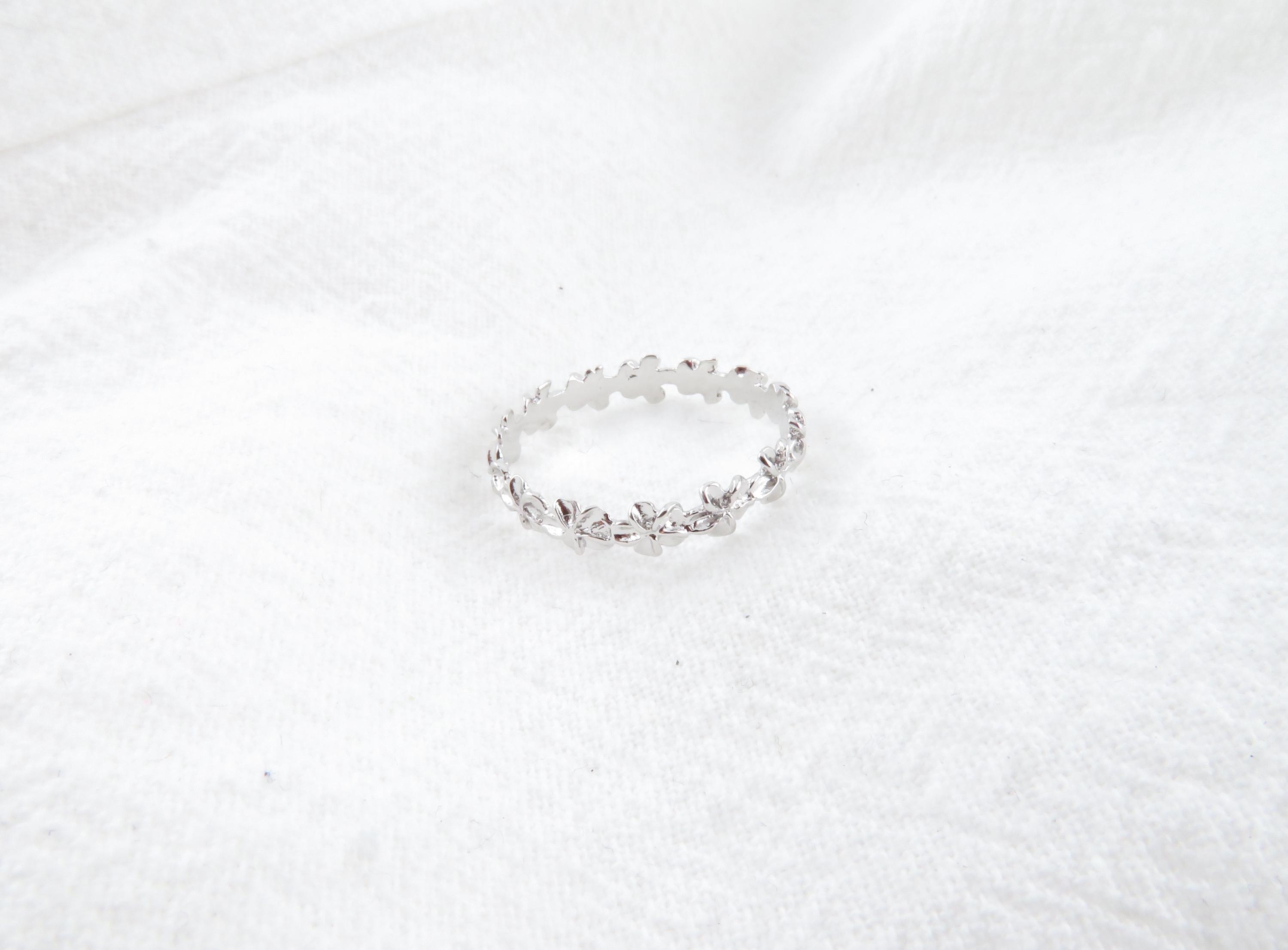 Anello Con Fiore Splendido Dal Design Moderno In Argento Sterling - Foto 11