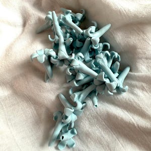 Blue Puakenikeni Clay Flowers, Light Blue Flowers, Flowers Jewelry Making, DIY Flowers,Handmade Drop Resistant, Waterproof, Car Lei image 3